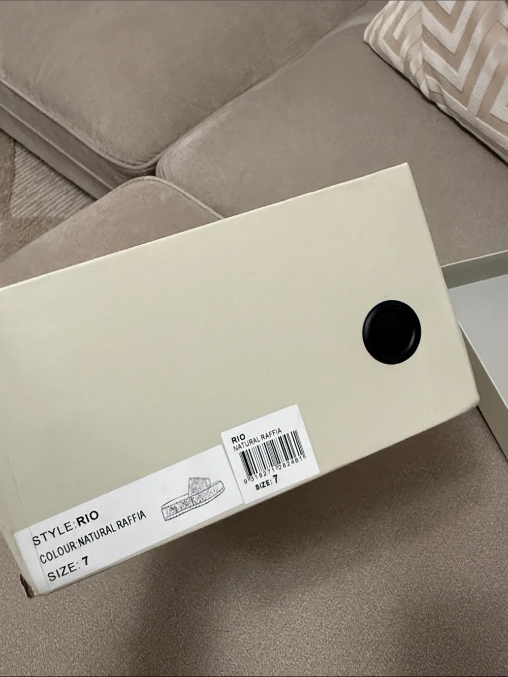 Tony Bianco Cream and Black Logo Shoe Box